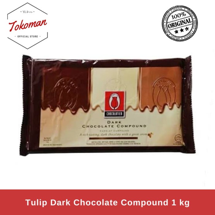 

Tulip Dark Chocolate Compound 1kg / Coklat Compound Dark