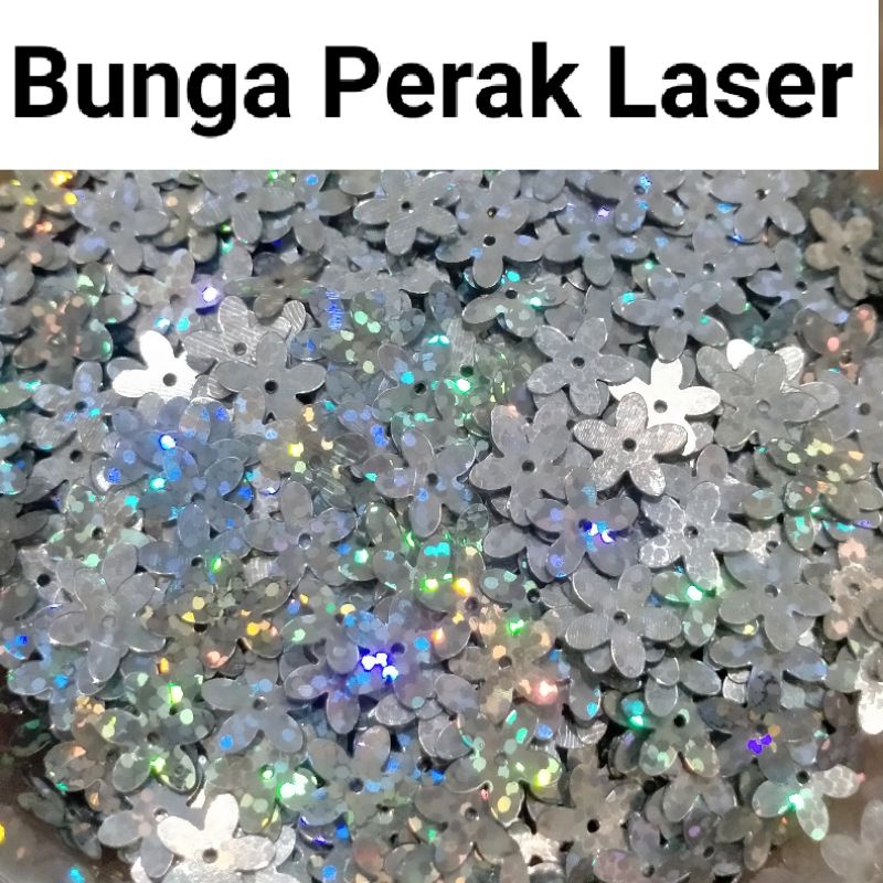 Payet Manik Ramboci Taiwan Bunga Laser  uk- 10mm - 5 Gram