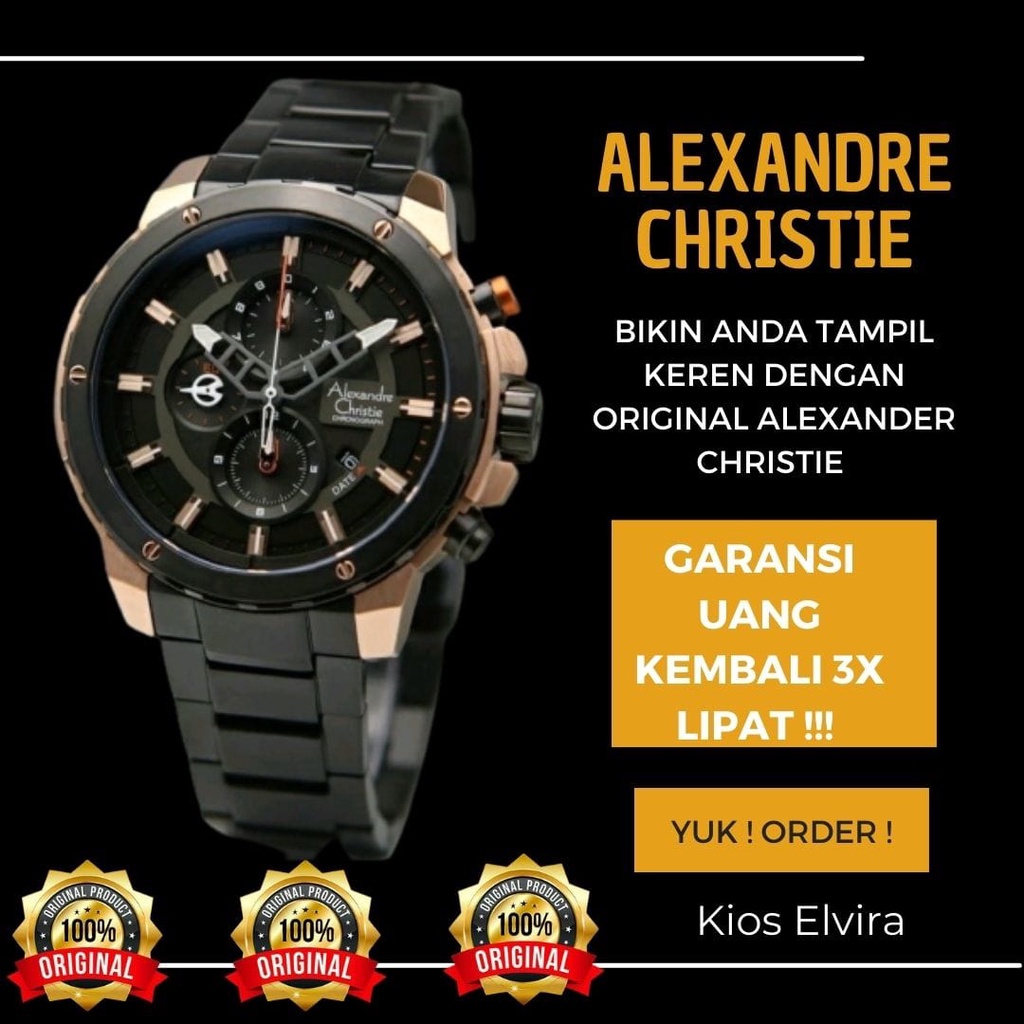GARANSI UANG KEMBALI jam tangan pria alexander alexandre christie cristie cristy ac pria original or