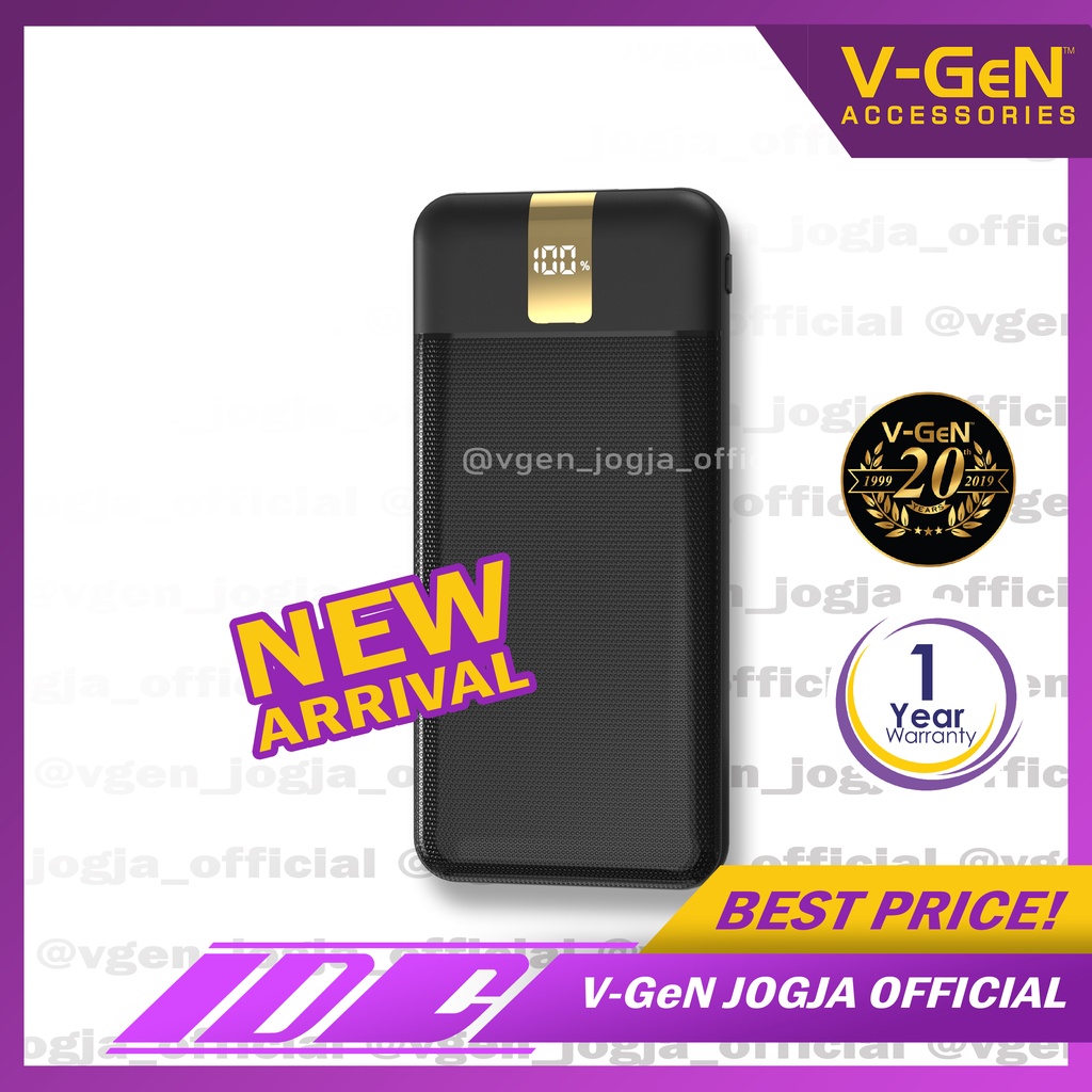 Powerbank V-GeN V10K27 10.000 mAH With Cable Build In