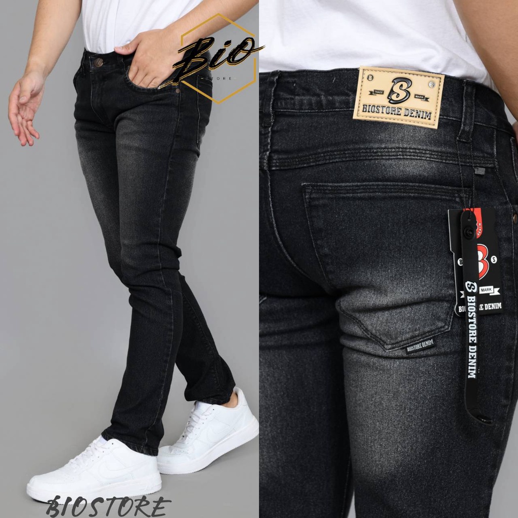 BSTR CELANA JEANS PRIA / CELANA JEANS PENSIL PRIA SLIM FIT MELAR JEAN LEPIS COWO