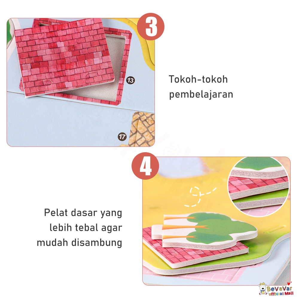 Bevavar Diy Mainan Edukasi Anak Jigsaw Puzzle 3D