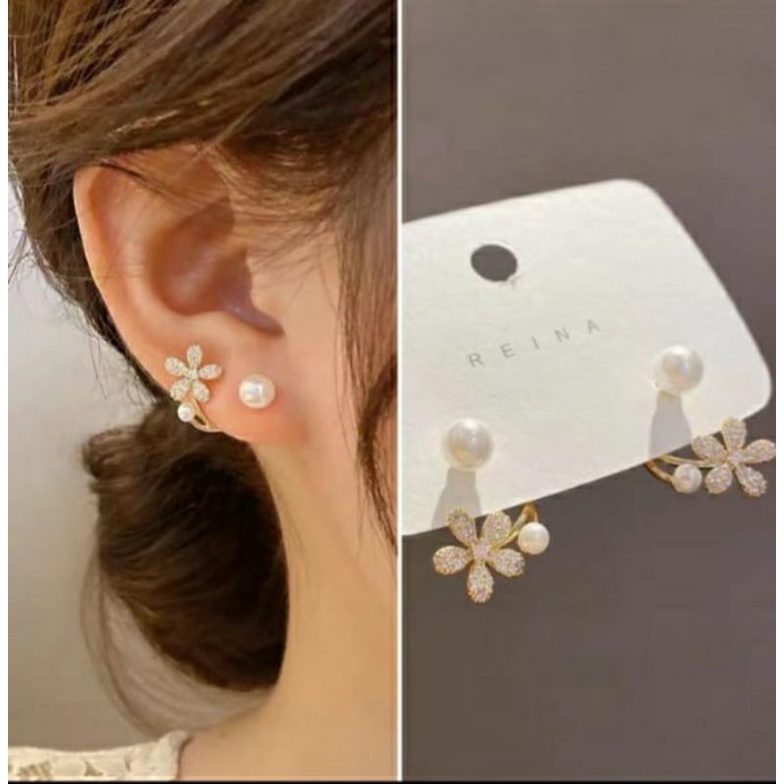 Anting Wanita Tusuk Gantung MUTIARA SIMPLE//Anting Gadis Korea Flash Sale