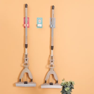 Rak sapu pel Gantungan Dinding Multifungsi untuk Sapu hook tempel dapur pengait jepit gagang sapu tanpa paku gantungan hanger penjepit sapu