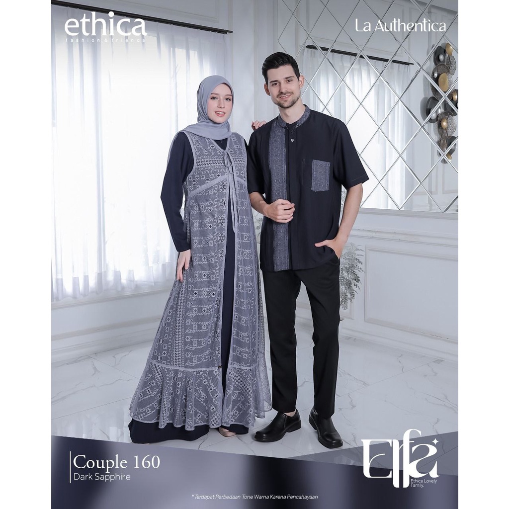 Ethica Couple Baju Muslim Gamis dan Koko Couple 160 Dark Sapphire