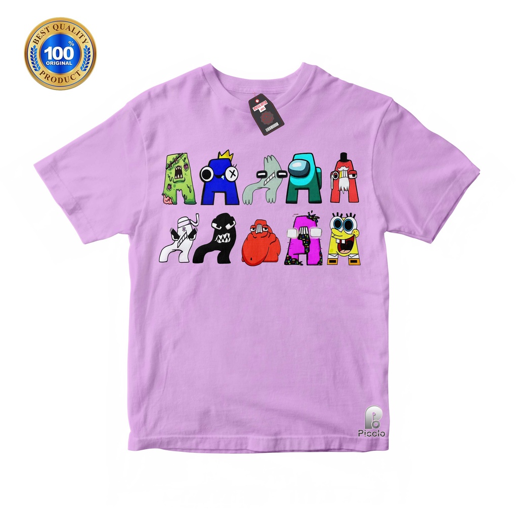 BAJU ANAK KAOS ATASAN ANAK ALPHABET LORE TRANSFORM ALL PART Unisex Bahan COTTUN (FREE NAMA)