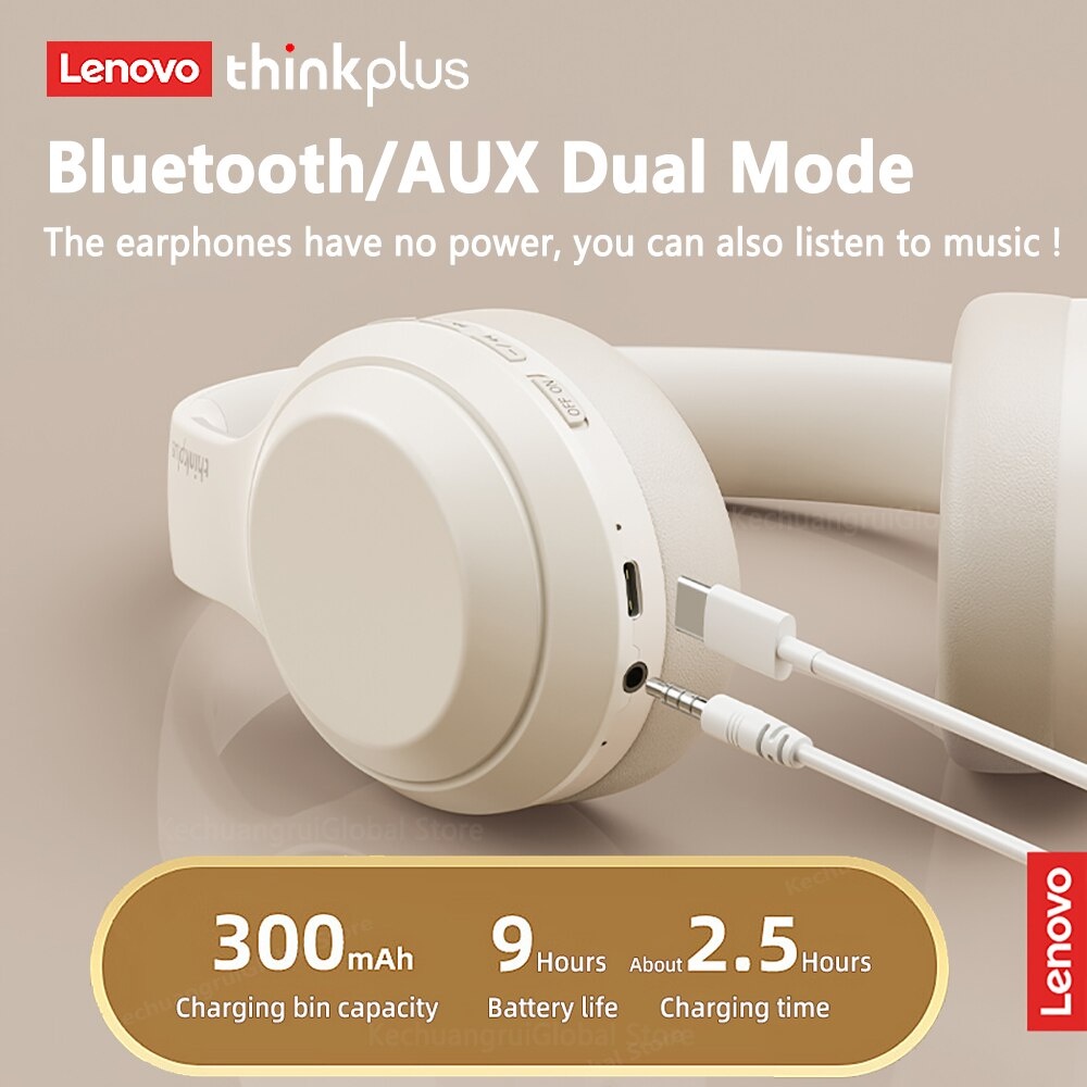 {Free Stiker} Lenovo TH10 Headphone Bluetooth Wireless Headset Earphone V5.0