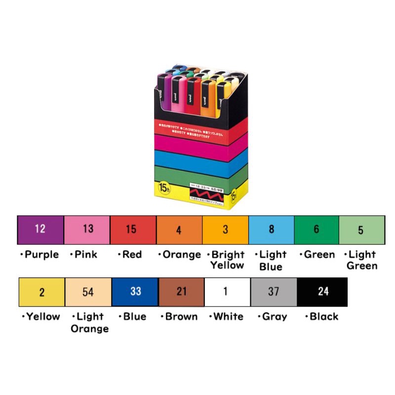 

Spidol Posca Pc-5M Set 15 Warna