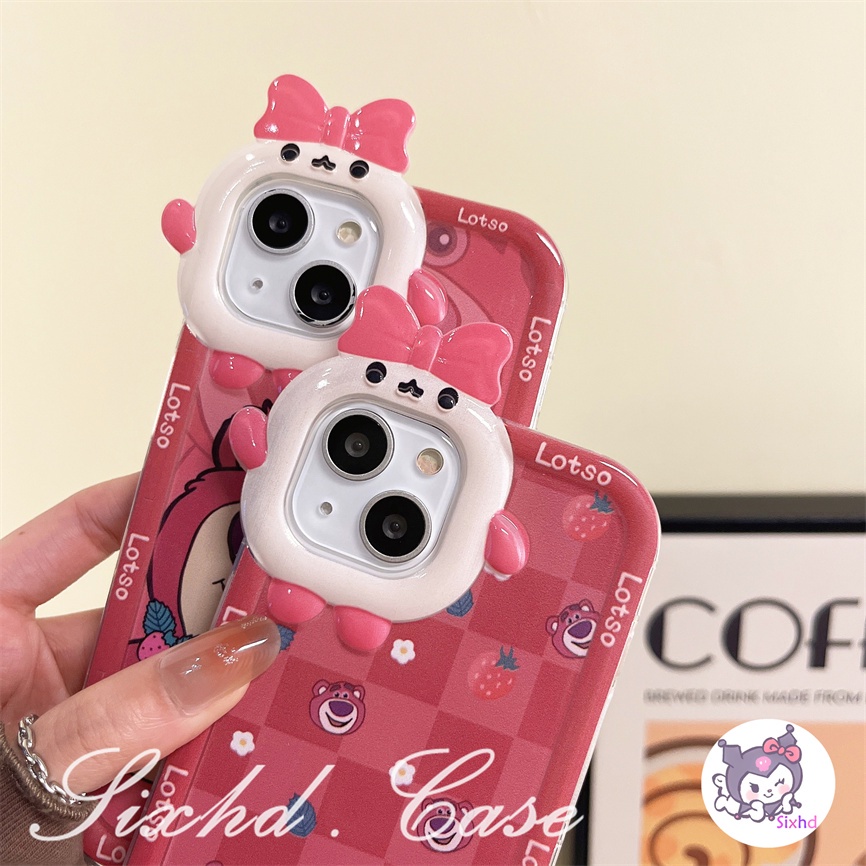 Samsung A04s A14 A13 A12 A22 A23 A33 A03 A04E A50 A50s A30s A32 A53 A54 A51 A52 A71 A72 A21s A30 A20 A31 A11 A03s A02s M22 M32 Monster Lensa Casing Couple Beruang Strawberry Lucu Soft Phone Case