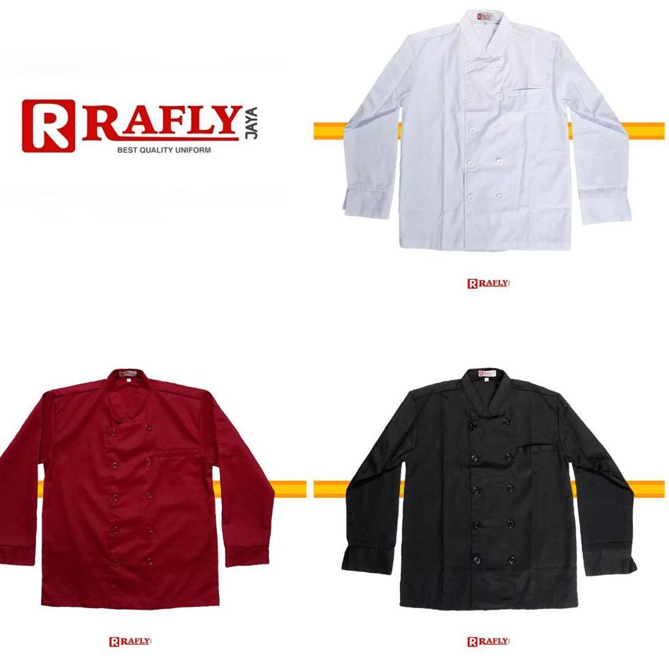 Recomended Baju Chef - Baju Koki - Baju Koki Lengan Panjang - Baju Koki Pria/Wanita - Seragam Koki /