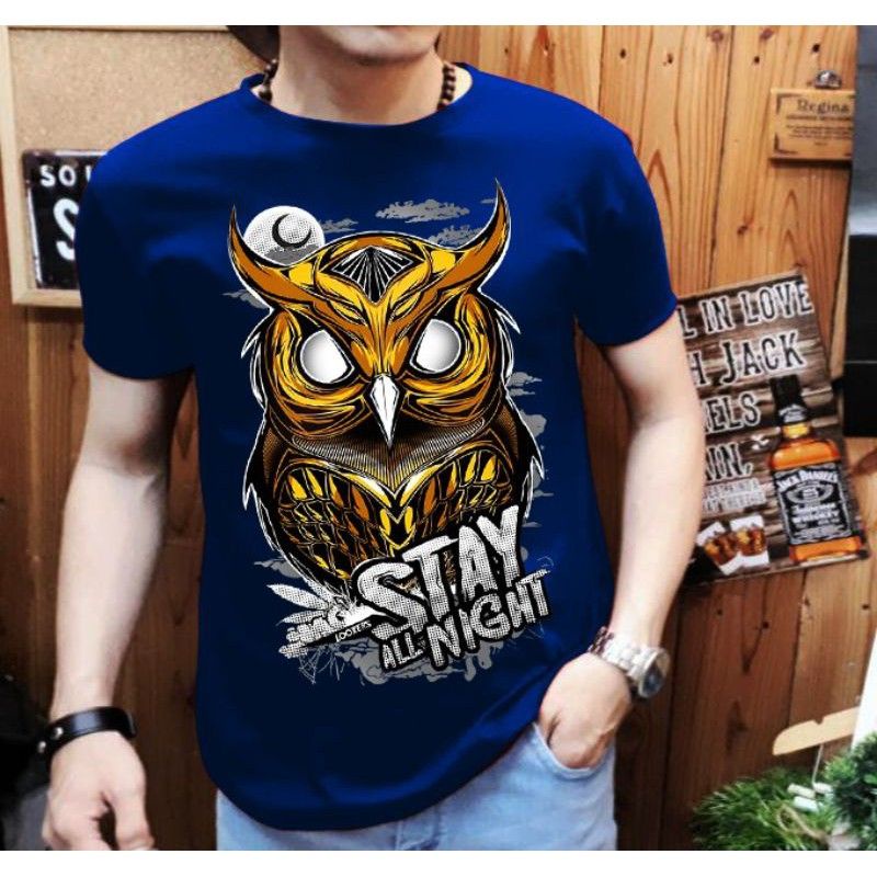 Kaos Distro Pria Original Gambar Burung Hantu Stay night T-shirt pria Distro Baju Distro Cowok Atasan Pria Dewasa