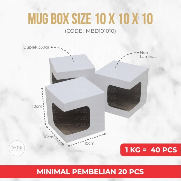 Mug Box 10x10x10, Kemasan Gelas, Kemasan Mug, Packaging Gelas