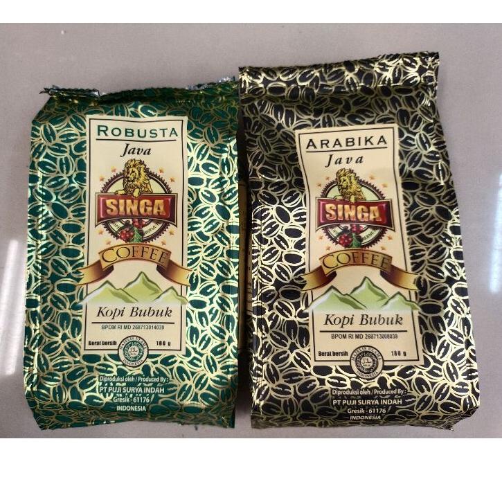 

ㅥ Singa kopi bubuk Robusta / Arabika / Special blend pck 180gr ↝