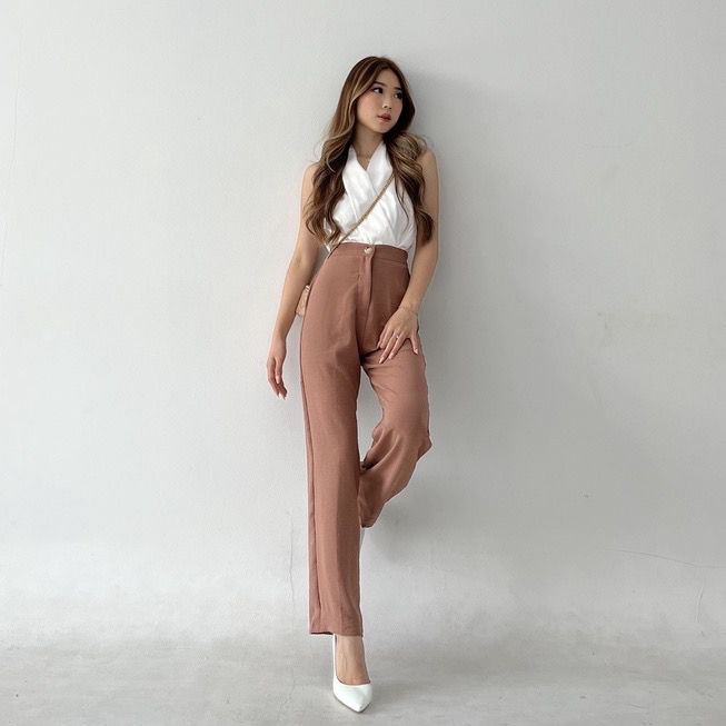 Highwaist Pants | Celana Kerja Wanita | Celana Straight Cut | Casual Pants