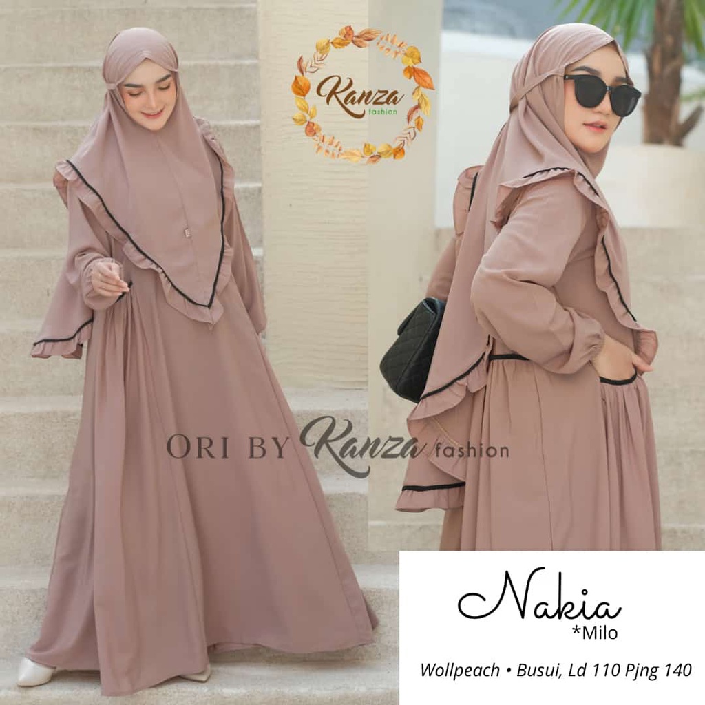 Nakia Syari Gamis Muslim Original Produk By Kanza Fashion