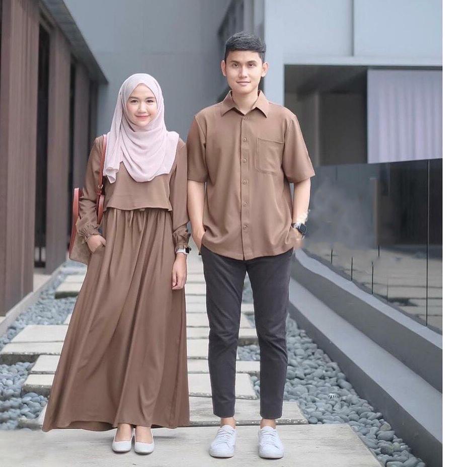➩↓✮≛ Nino Couple Gamis Dan Kemeja Fashion Muslim Wanita BJ Murah