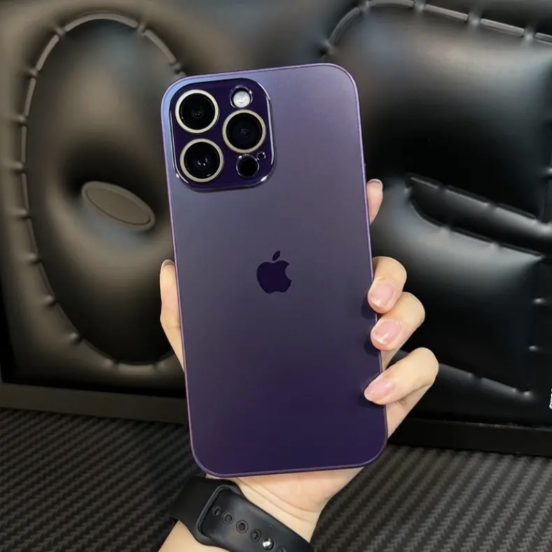 Casing ULTRA STEEL Ungu Tua Iphone 11 - 14promax Bahan Anti Jatuh, PC frosted back Iphone11 12 13 14 pro max