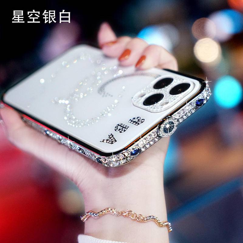 IPHONE Bling Berlian Imitasi Glitter Kristal Dimond Bumper Case Untuk Iphone13 12 11 Pro Xs Max Case Metal Cover Untuk Iphone7 8 Plus X Xr Se