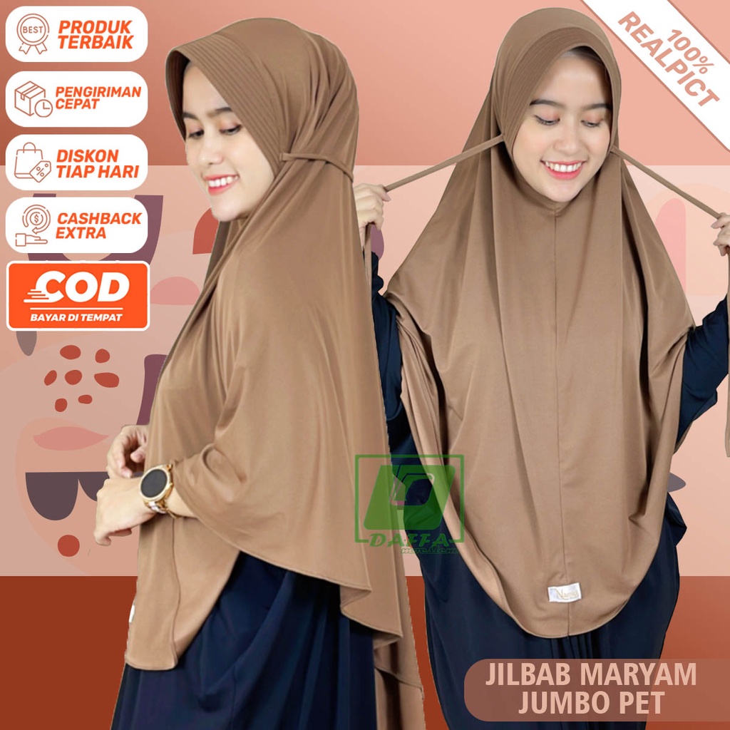 DAFFA Moeslem/Bergo Maryam Jumbo Pet Antem XXL/Hijab Instan Bergo Maryam Jumbo XXL/Jilbab Bergo Jers