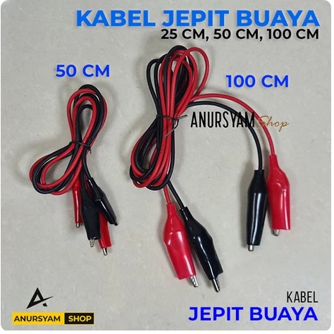 Kabel Jepit Buaya Sepasang 25 50 100 cm / Jepit Buaya + Kabel Panjang