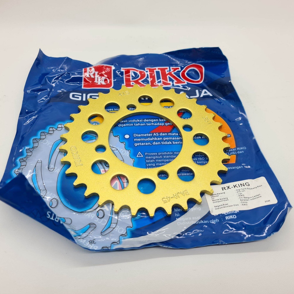 Gir gear belakang rx king rx z gold 415-35 riko bahan baja