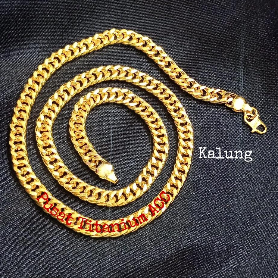 8.8 Brands Festival SET GELANG+CINCIN TITANIUM EMAS LOGAM HONGKONG PT8924A PERHIASAN 24K ANTI KARAT 