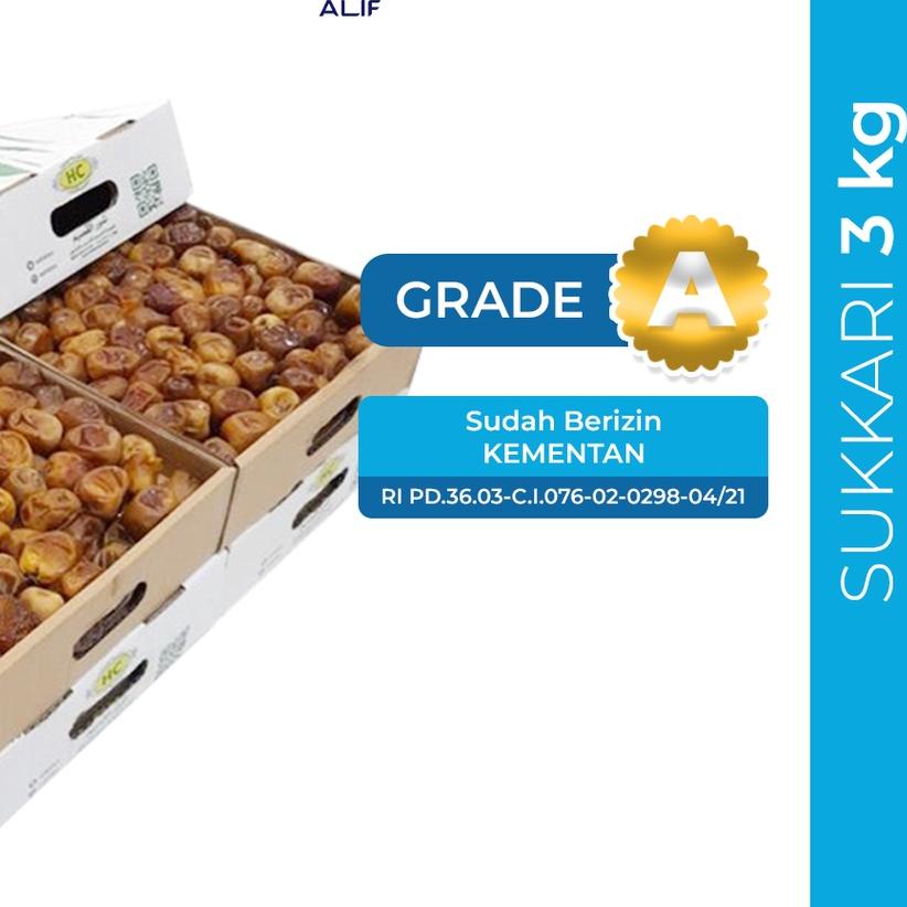 

Diskon✔️Kurma Sukari Dus 3 Kg | Kurma Raja Sukari Basah Premium Date Quality|RA1