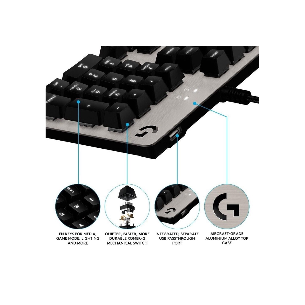 Logitech G413 Keyboard Gaming Mechanical Backlit