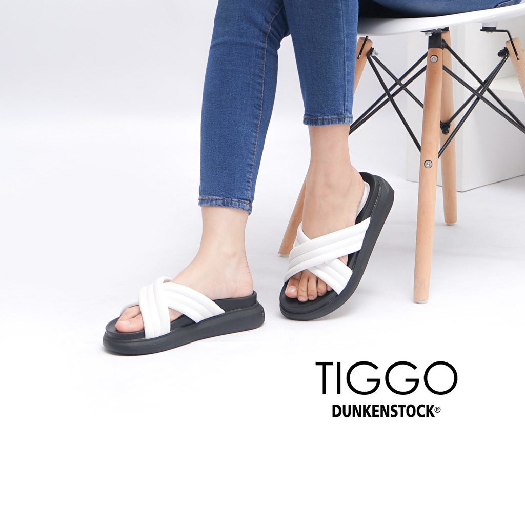 Dunkenstock Tiggo Sandal Selop Wanita Model Silang Sendal Slop Cewek Terbaru Size 36-40