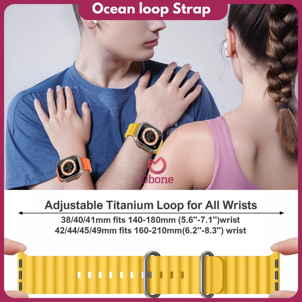 Ocean band Strap for iwatch 1 2 3 4 5 6 7 8 Ultra T500 T55 T500 Plus Pro S20 DT7promax IWO HW22 HW16 HW12 Hiwatch 8 i8promax49mm 45mm 44mm 42mm 41mm 40mm 38mm Tali jamtangan