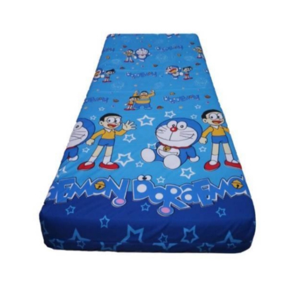 Jual Murah/ grosir Sarung Kasur Busa Resleting Motif Doraemon Ukuran 180x200x20 - 70x200x10