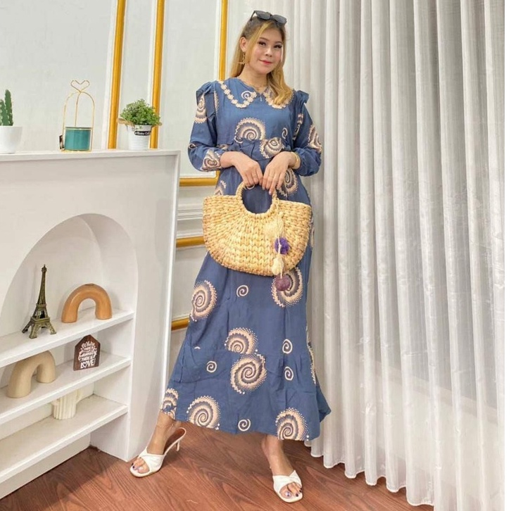 Bianglala Midi Dress Rayon Terbaru Fashion Wanita