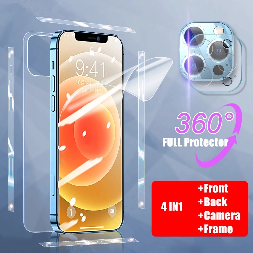 Film Hydrogel Pelindung Layar Depan / Belakang Untuk iPhone 14 Plus 14 11 12 13 Pro Max