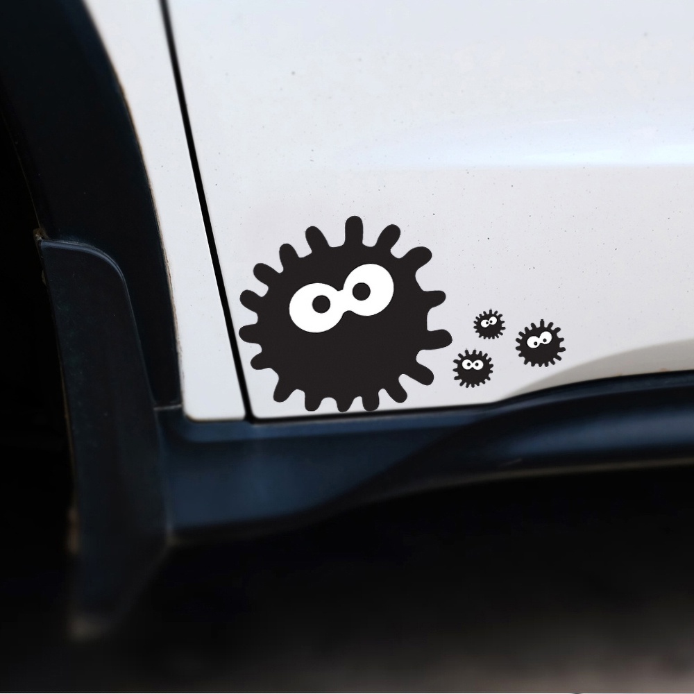 Spirited Away Dustbunny Kartun Roda Mobil Lucu Alis Kap Mobil Dekorasi Pintu Mobil Dekorasi Stiker Miyazaki Hayao Anime My Neighbor Totoro Coalball Dusty Stiker Bodi Sepeda Motor