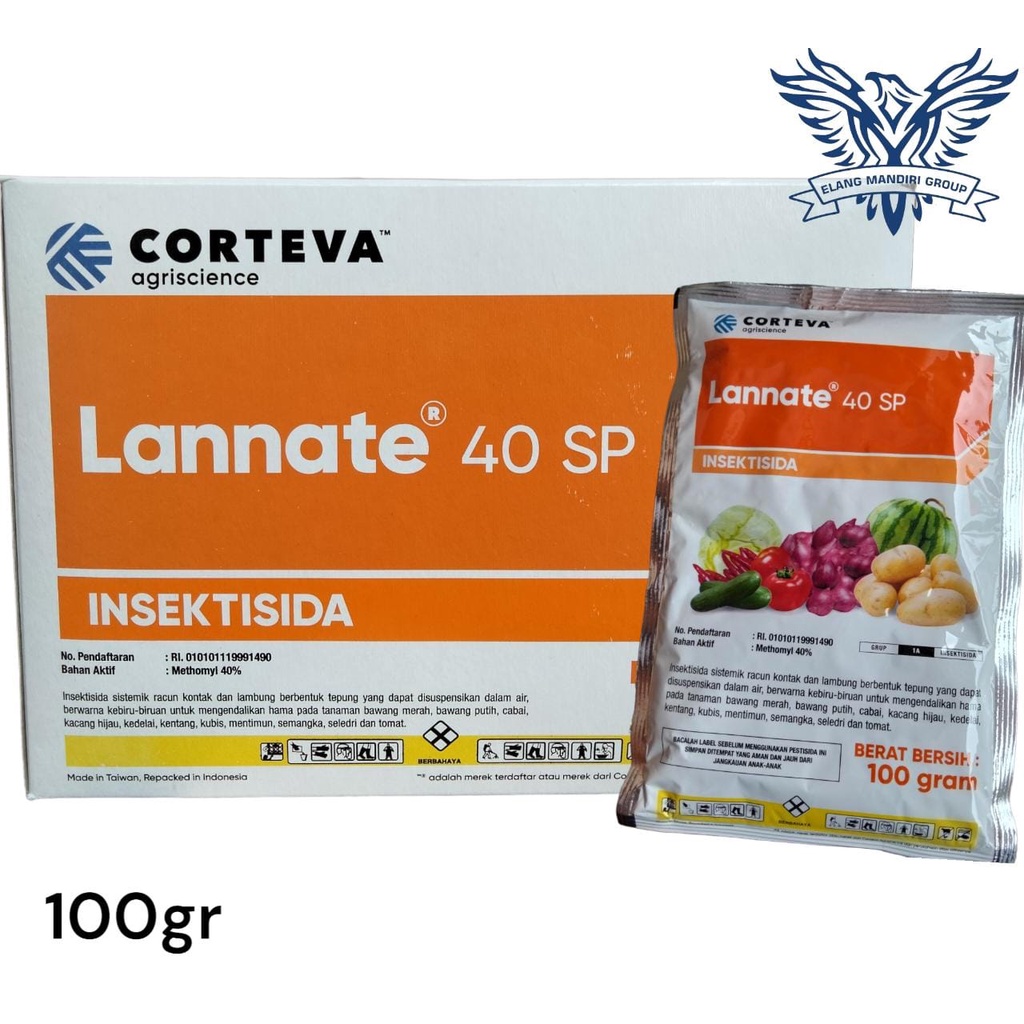 Insektisida LANNATE 40 SP isi 100gr Insektisida sistemik Bahan Aktif Methomyl 40% Pengendali Hama Pada Tanaman Bawang merah cabai kacang hijau dll Dangke Dupont Lannate Besthomyl MTM Muller