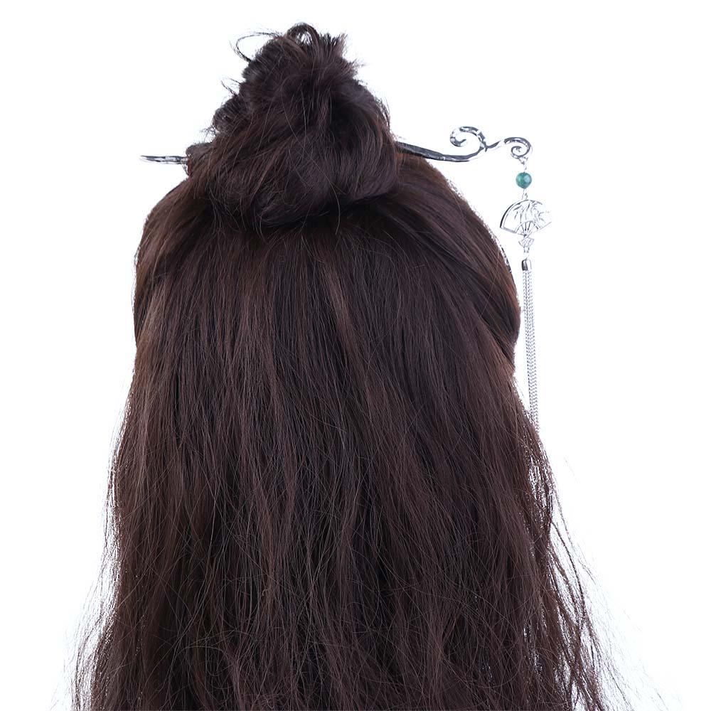 Needway Kipas Rambut Tongkat Hiasan Kepala Sederhana Vintage Disk Rambut Pria Wanita Pembuat Sanggul Wanita Gaya Cina Garpu Rambut