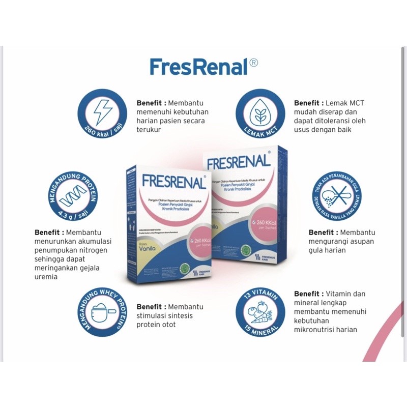 Fresrenal 183 gram ( susu nutrisi lengkap gagal ginjal hemodialisa )