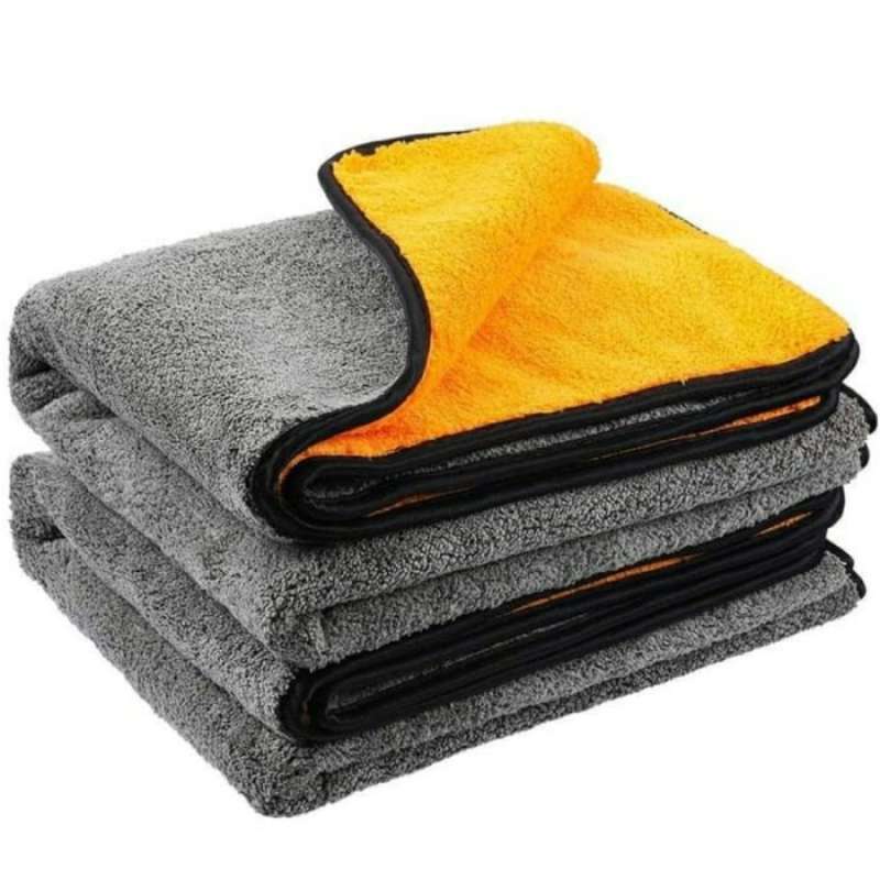 Kain Lap Microfiber 30x30 Warna kuning Abu cloth Universal Serba Bisa