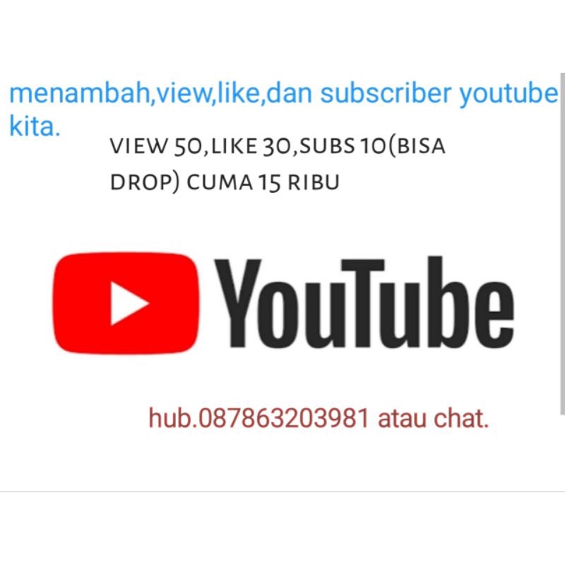 jasa penambah view,like dan subscriber youtube