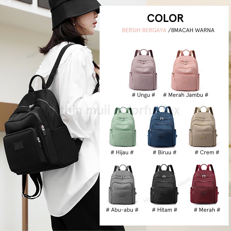 COLORFUL FOX 0490 Tas Ransel Wanita Backpack Wanita Remaja Tas Anti Air laptop 14 inci WATER