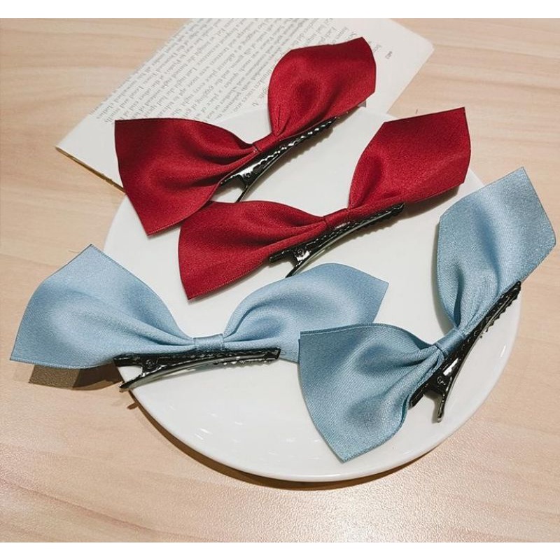 jepit jisoo ribbon 2pcs/set cute bowknot hairpin korean style jepit pita sepasang