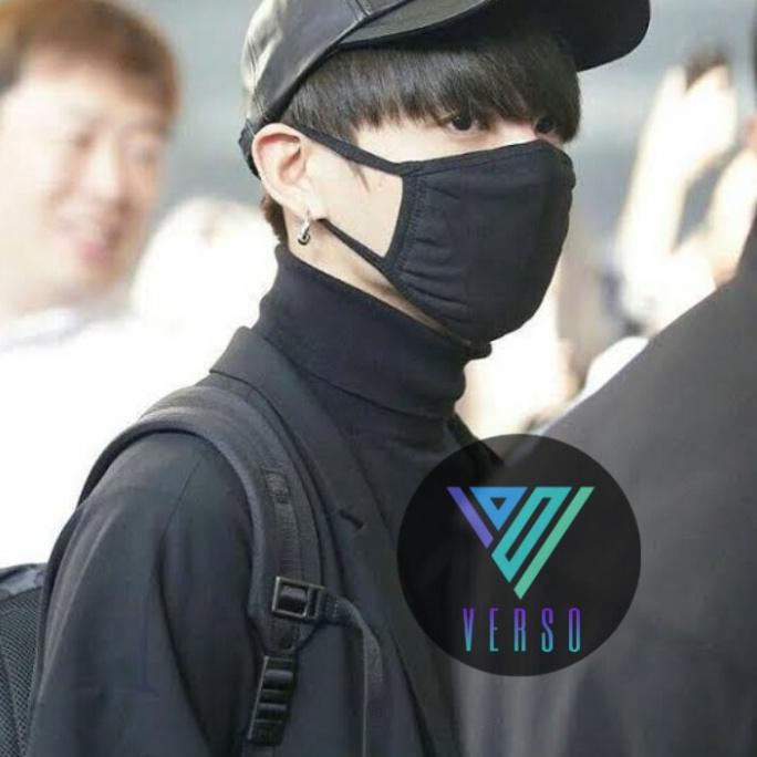 MASKER MULUT KAIN TEBAL IMPOR KOREA KPOP IDOL MASKER HITAM POLOS t-verso168 Berkualitas