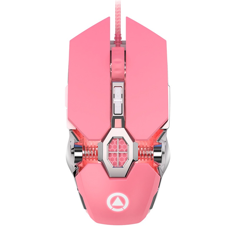 Pink Mekanik E-sports Macro Game Luminous Wired Mouse DPI Adjustable800 /1200 /2400 /3200 Untuk PC Laptop