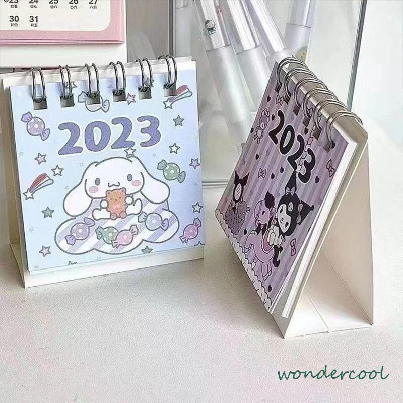 Kalender Meja Mini 2023  Lucu Vertikal  Anjing Kuromi Cinnamoroll  Kalender Kecil-Won