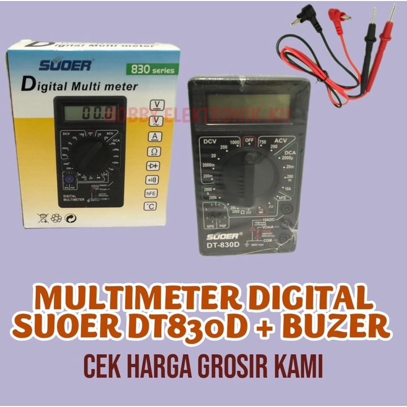 MULTIMETER DIGITAL SUOER DT830D + BUZER