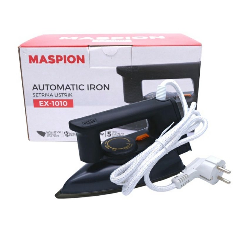 Setrika Listrik Gosokan MASPION EX-1010 BLACKBERRY Hitam Anti Lengket/EX-1010 Stainless putih abu