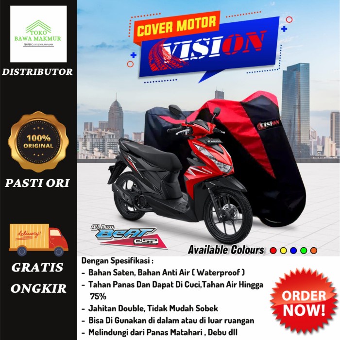 COVER MOTOR SARUNG MOTOR BEAT VARIO LEXI NMAX PCX AEROX VESPA.