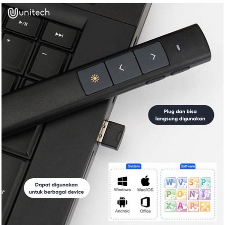 ITSTORE  Wireless Laser Pointer Presenter Unitech N26 / Digigear 152 Rechargeable 2.4G Remote Control