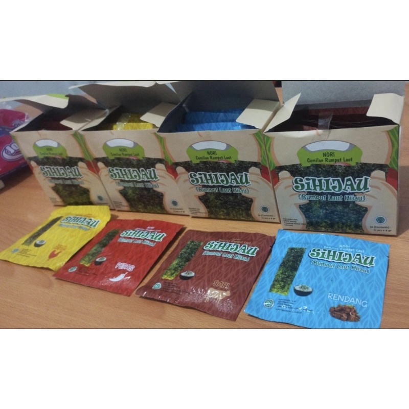 

NORI “SiHijau” Snack Rumput Laut Jual per pack /12 pcs