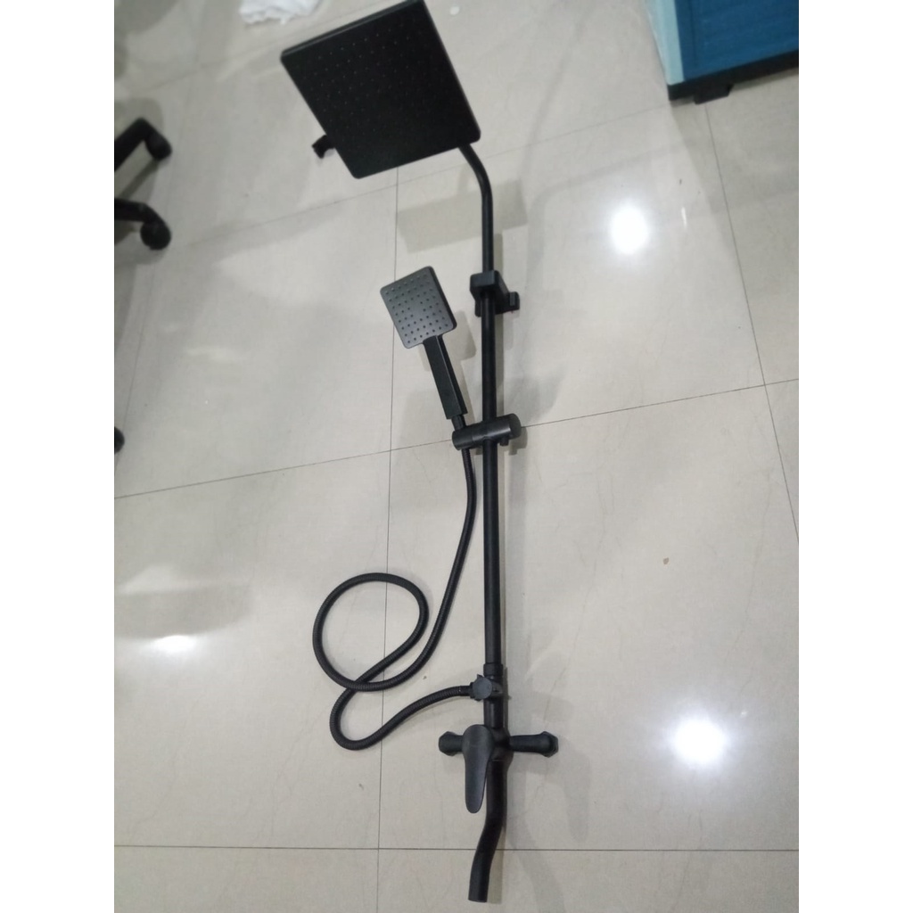 Shower Tiang Column Hitam Model Minimalis / Shower Stainless Black / Shower Panas Dingin / Shower Hot &amp; Cool